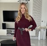 Mulani ruha– Női ruha ajándék övvel bordó – Innova Fashion – 2. kép